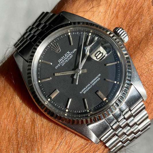 Rolex Datejust 1601 Matt Black Sigma Dial 1973