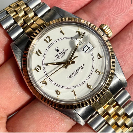 Rolex Datejust 16013 White Enamel "Boiler Gauge" Dial