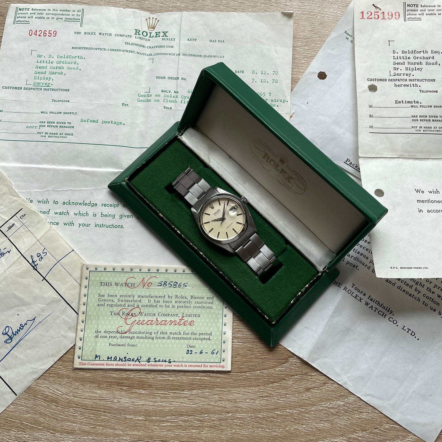 Rolex Oysterdate 6694 Full Box & Papers Set 1961