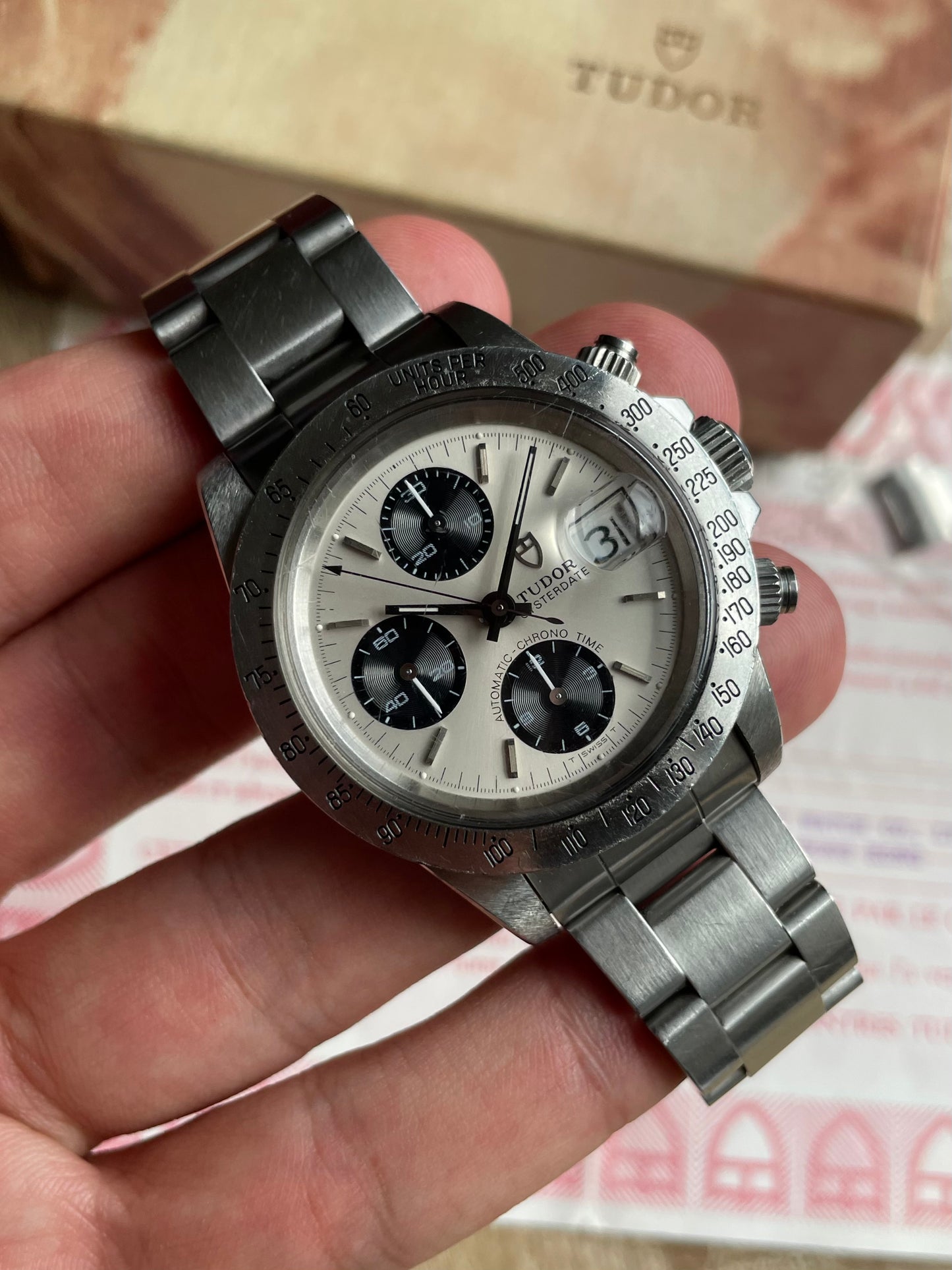 Tudor “Big Block” 79180 Panda Dial Box & Papers 1990